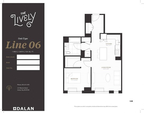 A3 Floor Plan at The Lively, Jersey City New Jersey
